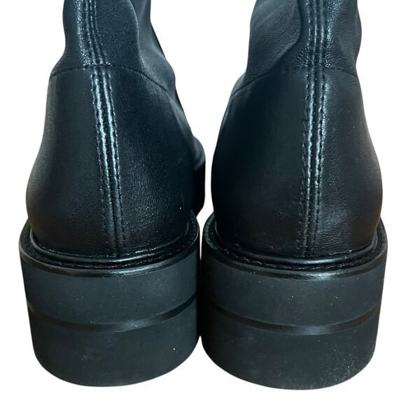 Stuart Weitzman Lowland Tall Ultralift Leather Black Boots Size 10.5B - Picture 7 of 16